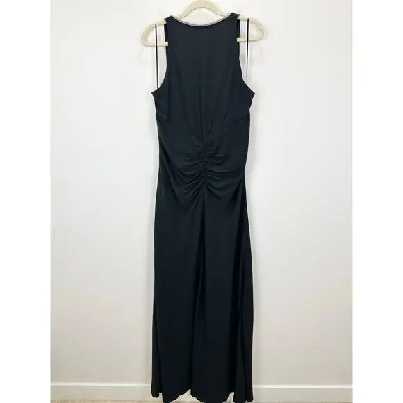 J.Crew Collection Full Length Embellished Ruched Dress Black Formal US 14 NWT - Picture 12 of 15